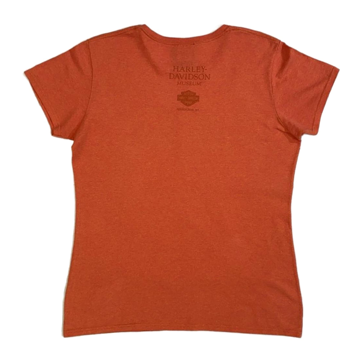 Vintage Harley Davidson Women's Museum Short Sleeve T Shirt Orange L