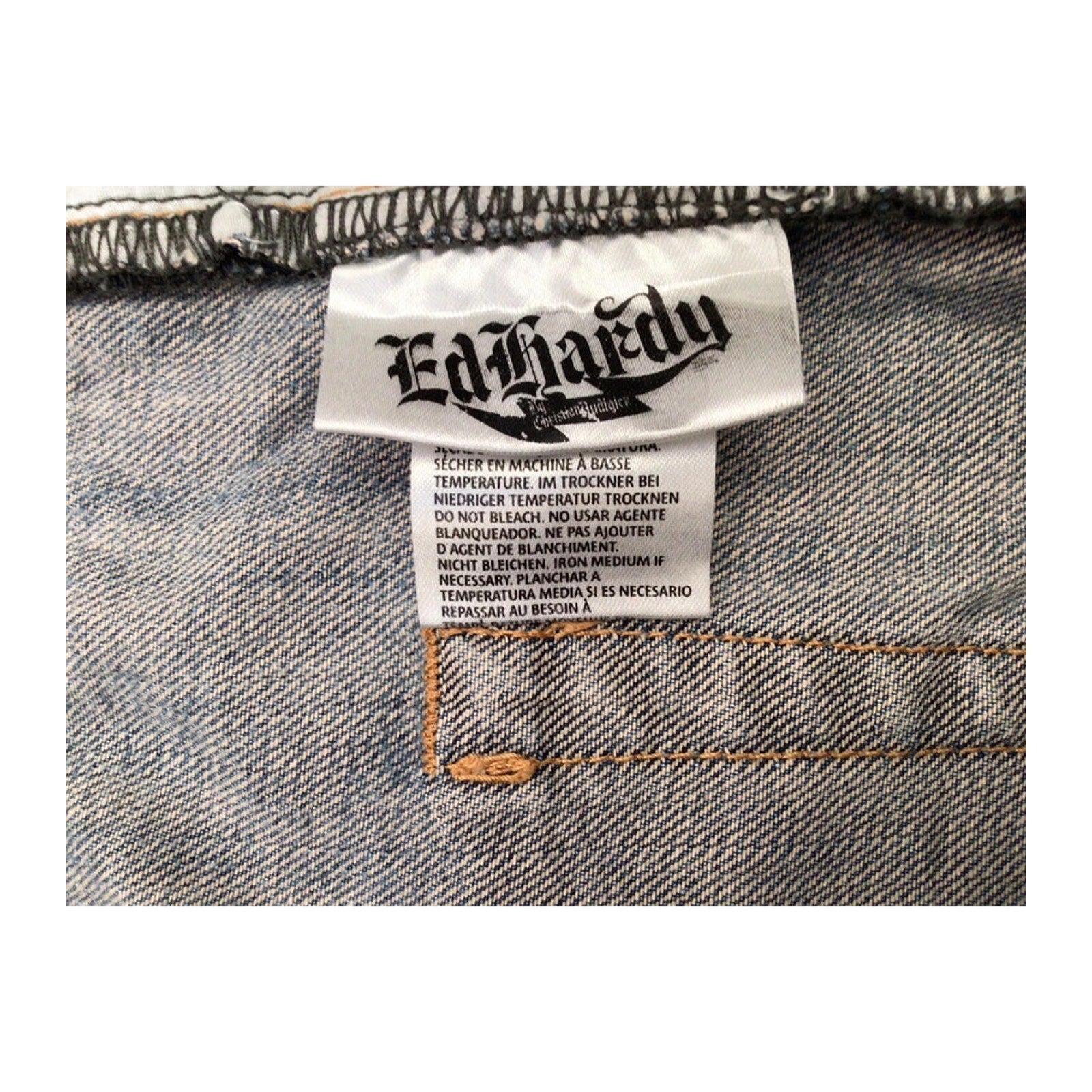 Ed Hardy Hip Hop Baggy Y2K Denim Jeans W32 L32