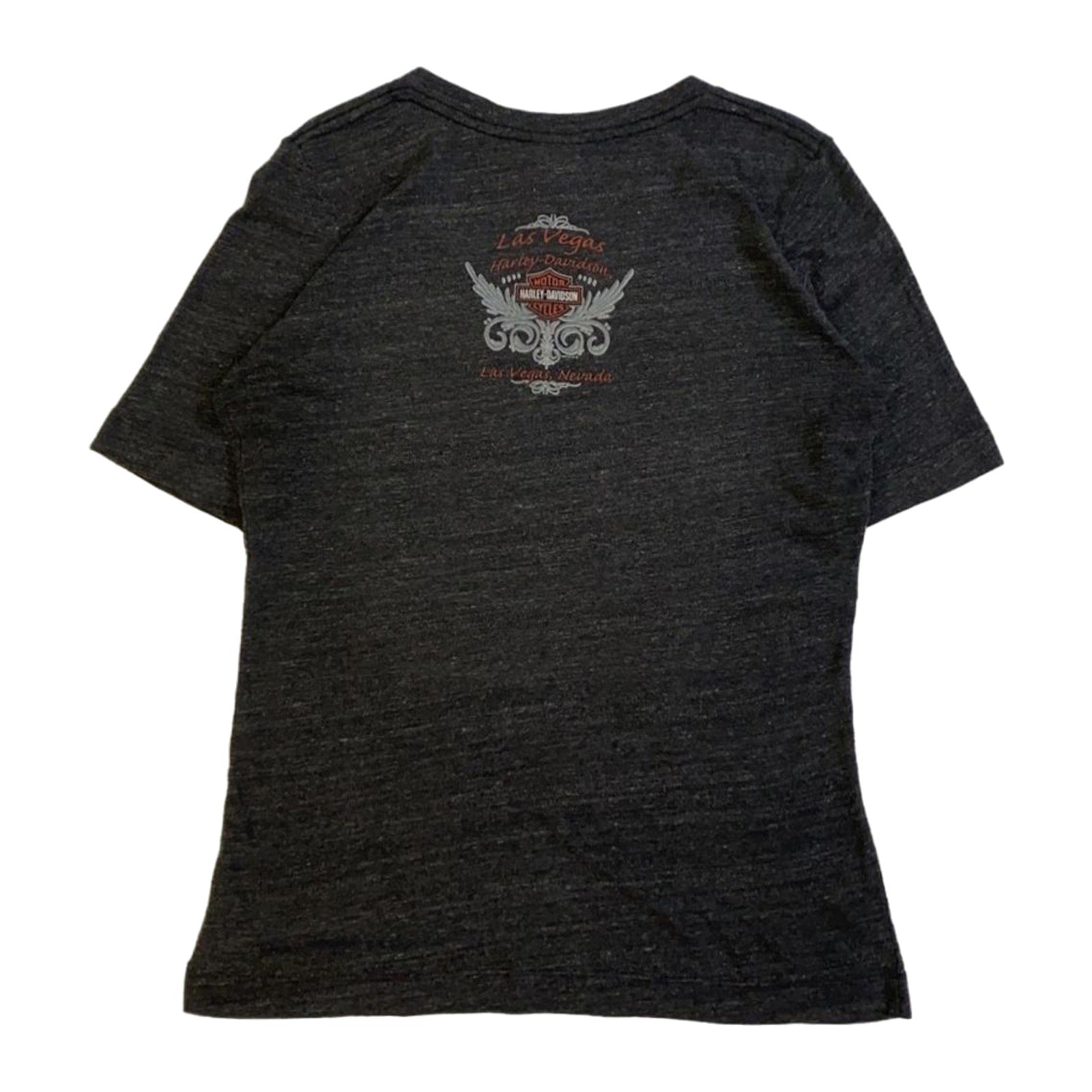 Harley Davidson Live to Ride Flame Graphic Short Sleeve V Neck T Shirt Grey XL