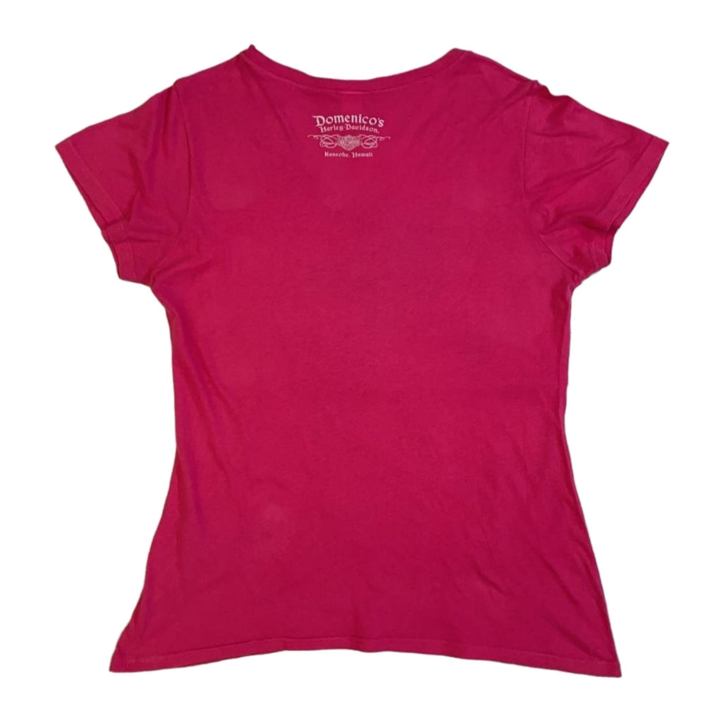 Vintage Harley Davidson Women's Fleur de Lis Graphic Domenicos Pink XL Made USA