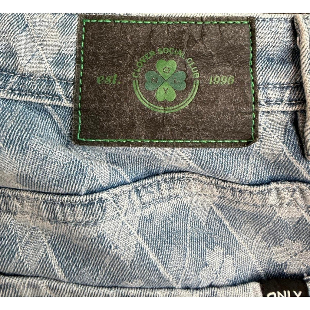 Only Japan Vintage Y2K Clover Print Straight Leg Denim Jeans 10