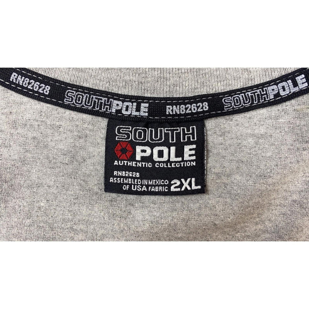 Southpole Men's Y2K Graphic Logo Short Sleeve T Shirt Grey XXL