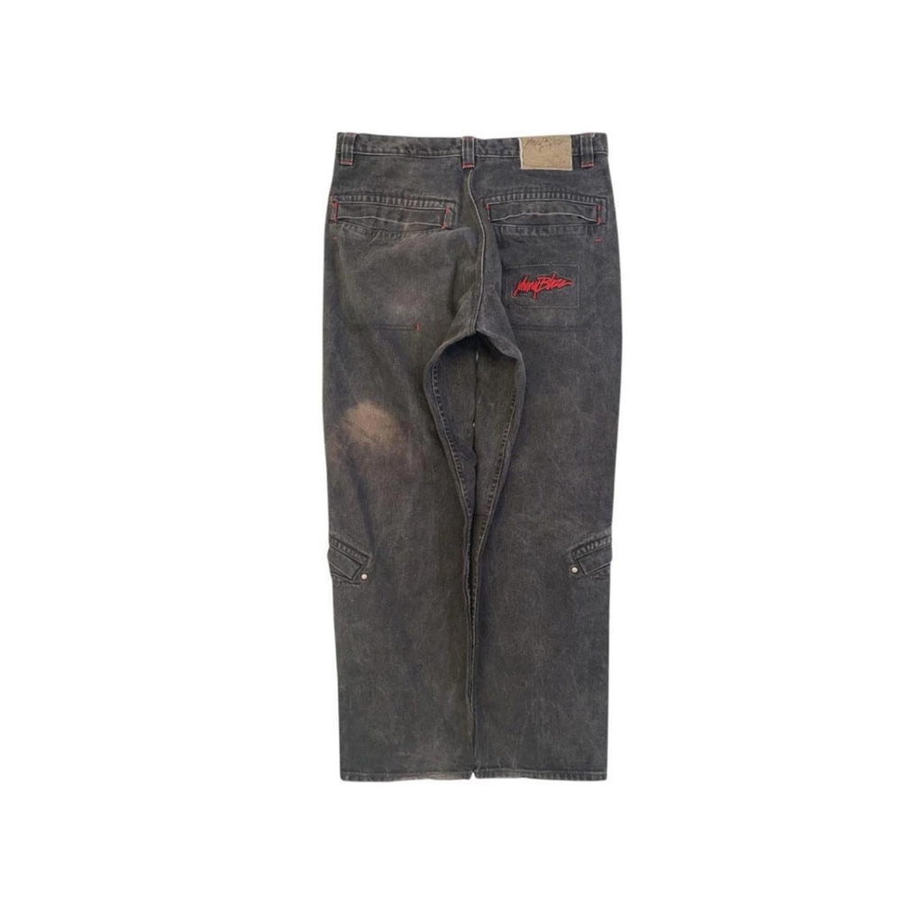 Johnny Blaze Y2K Hip Hop Relaxed Fit Denim Jeans Black W29 L24