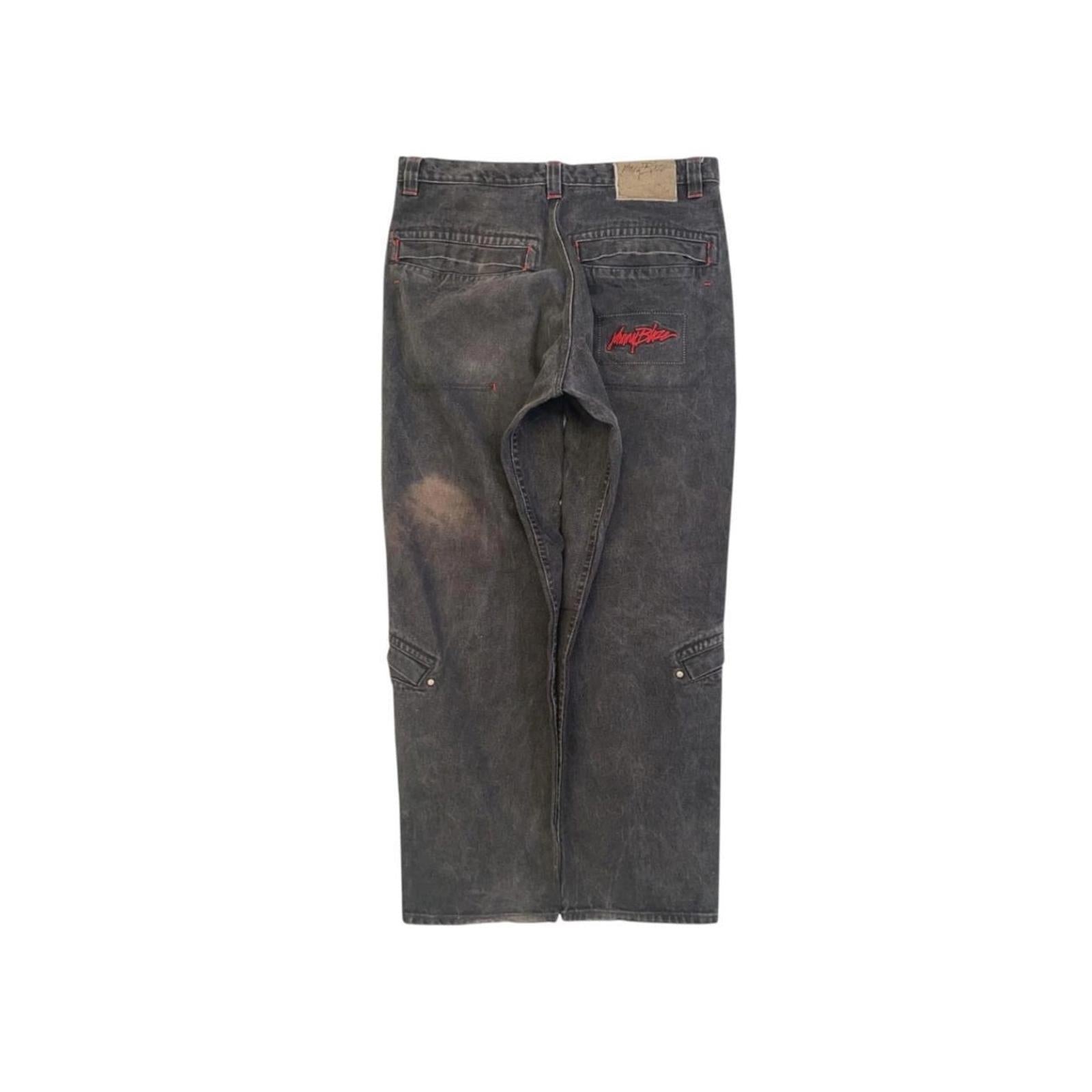 Johnny Blaze Y2K Hip Hop Relaxed Fit Denim Jeans Black W29 L24