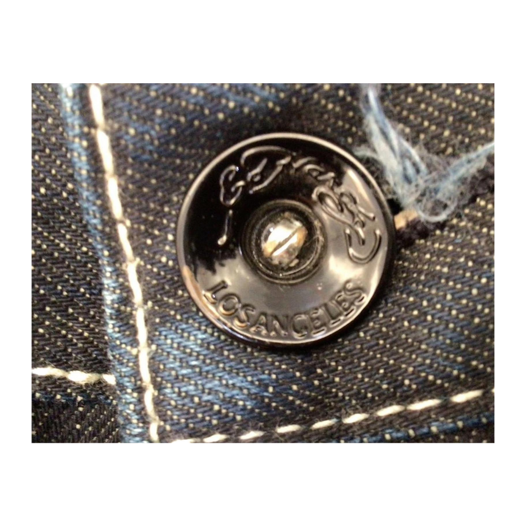 1029 Ed Hardy Y2K Relaxed Fit Denim Jeans Dark Blue W34 L34