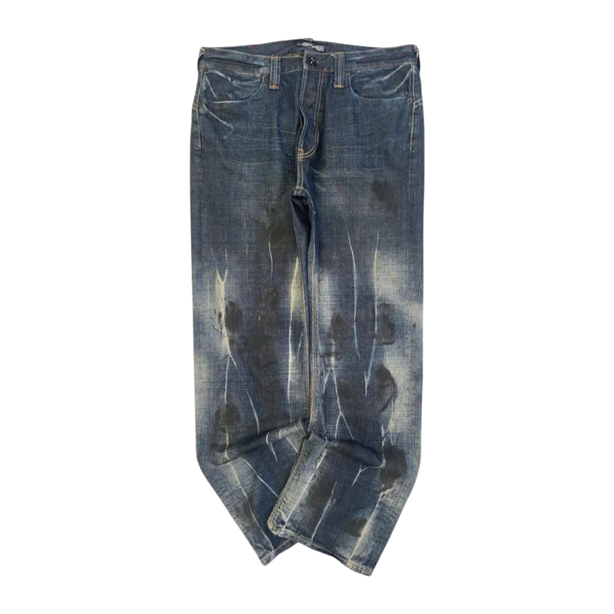 1026 ED HARDY Y2K Distressed Wash Denim Jeans W34 L32