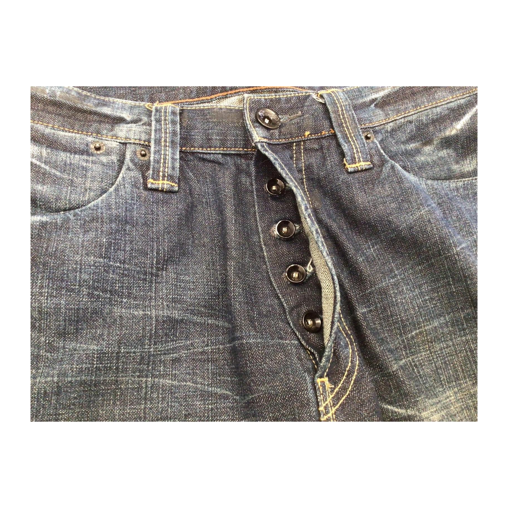 1026 ED HARDY Y2K Distressed Wash Denim Jeans W34 L32