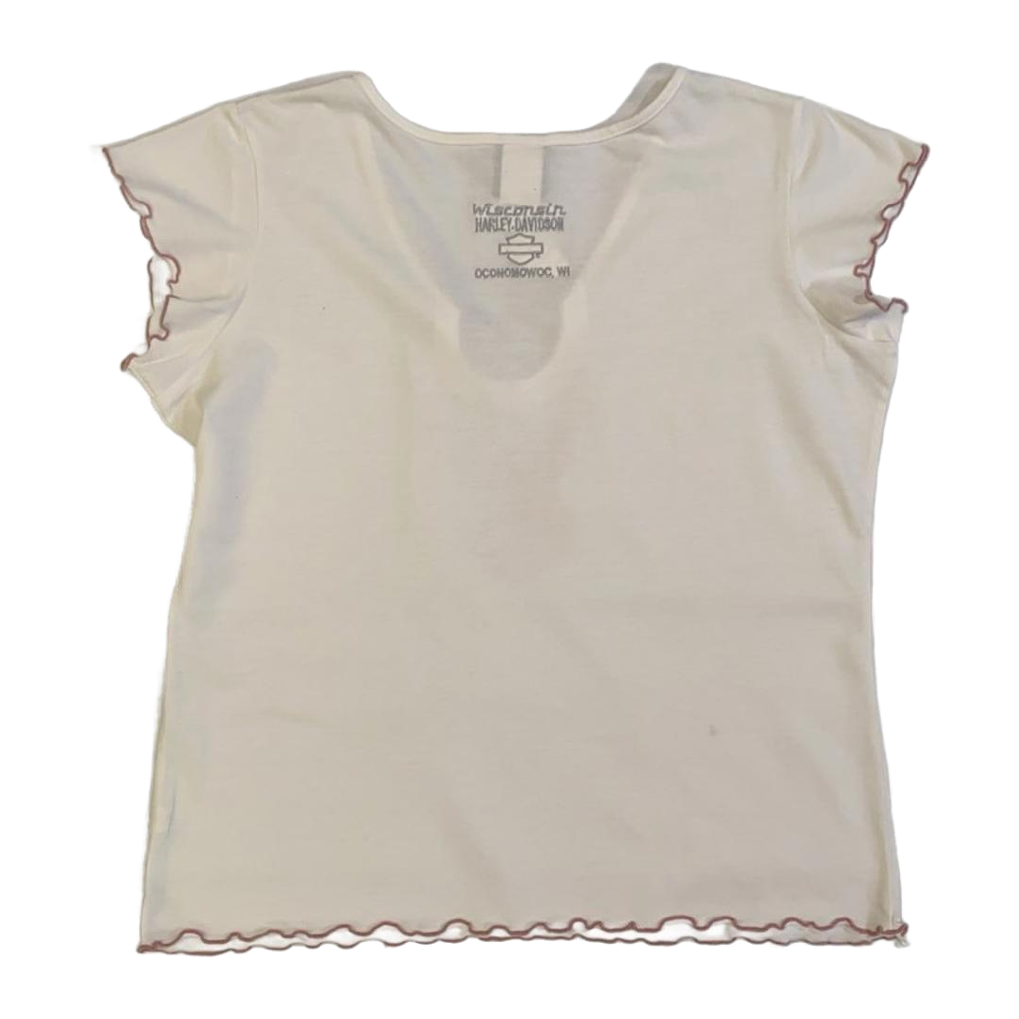 1595 Harley Davidson Eagle Graphic Baby Doll T Shirt White XL