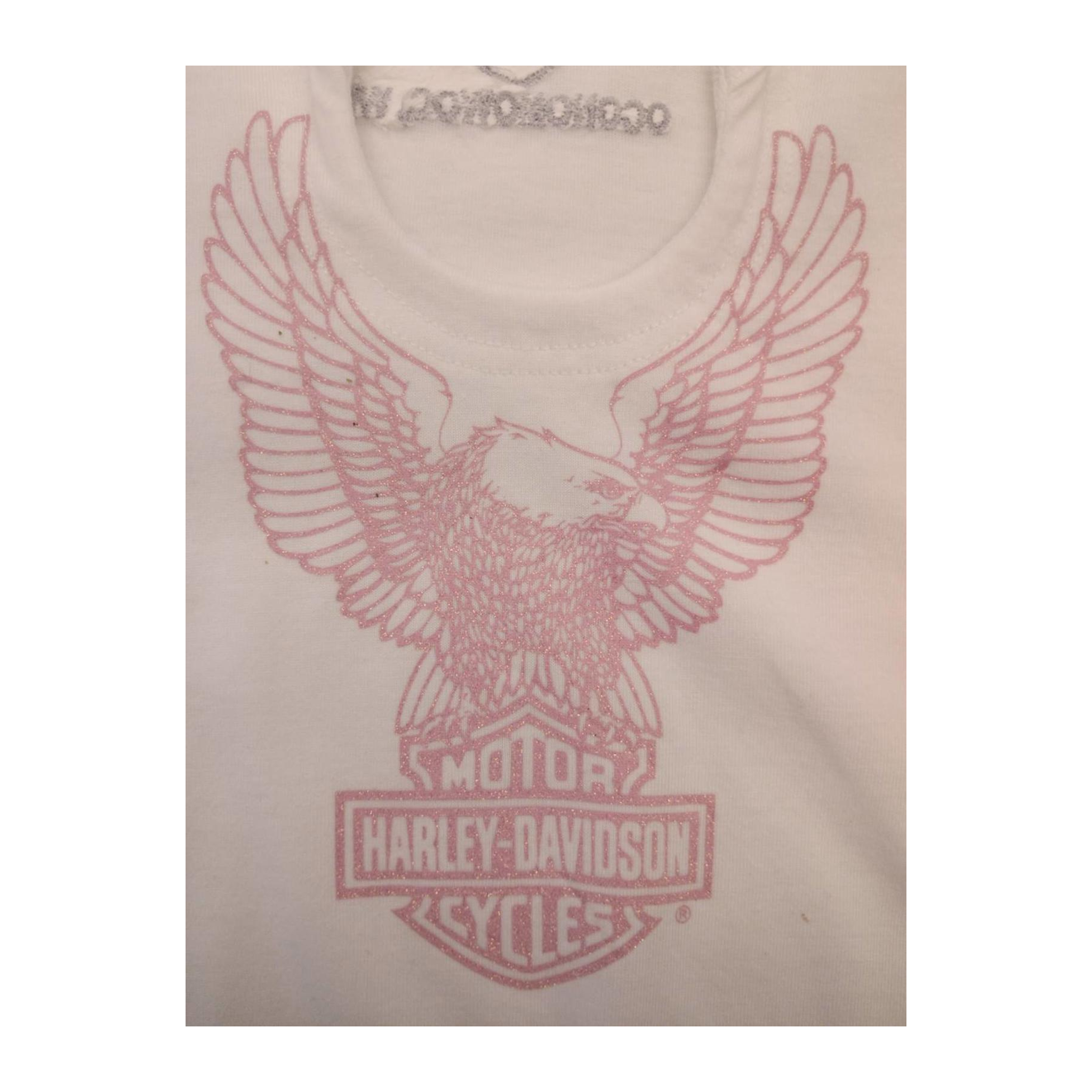 1595 Harley Davidson Eagle Graphic Baby Doll T Shirt White XL