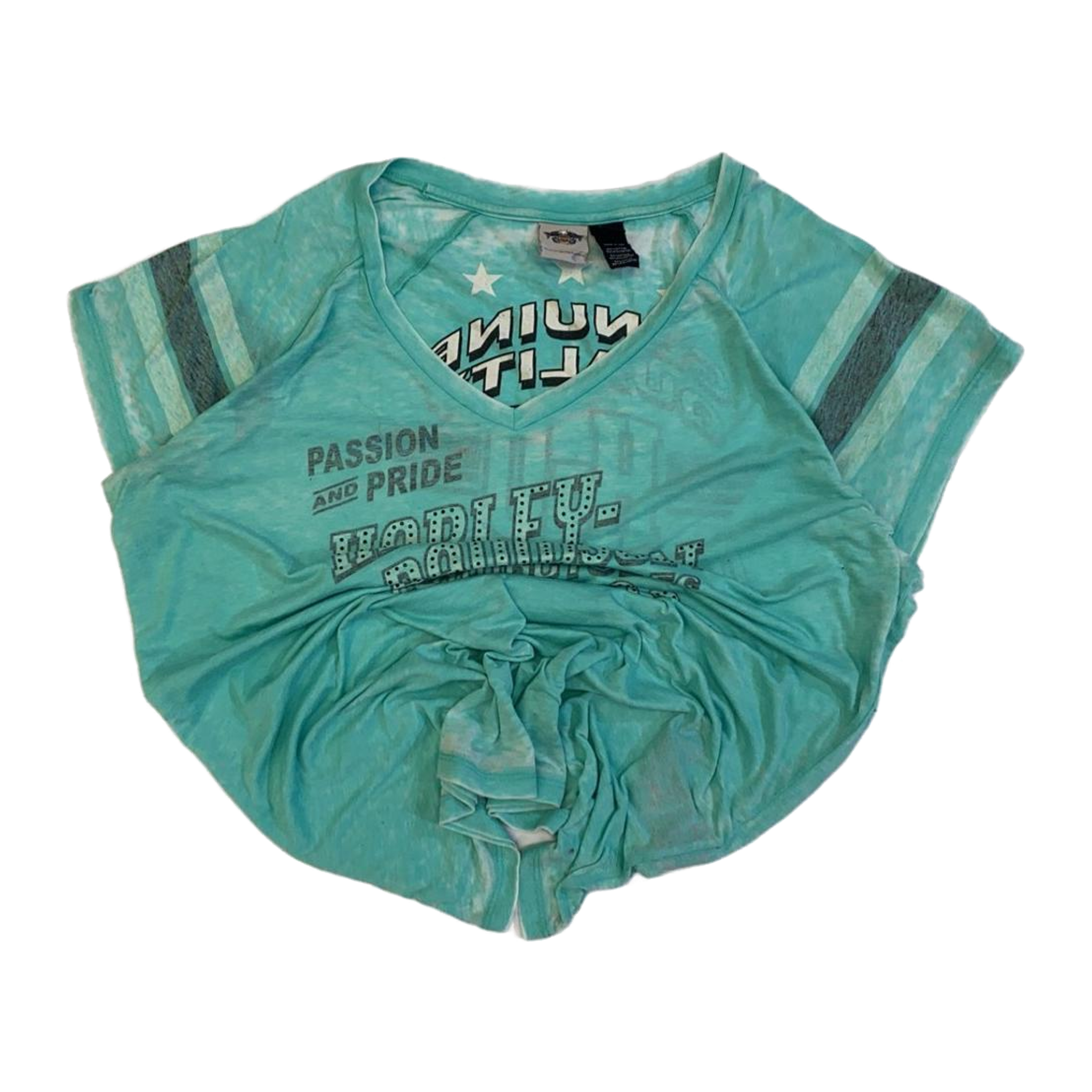 1599 Harley Davidson Passion and Pride Women's Short Sleeve T Shirt Turquoise 2XL