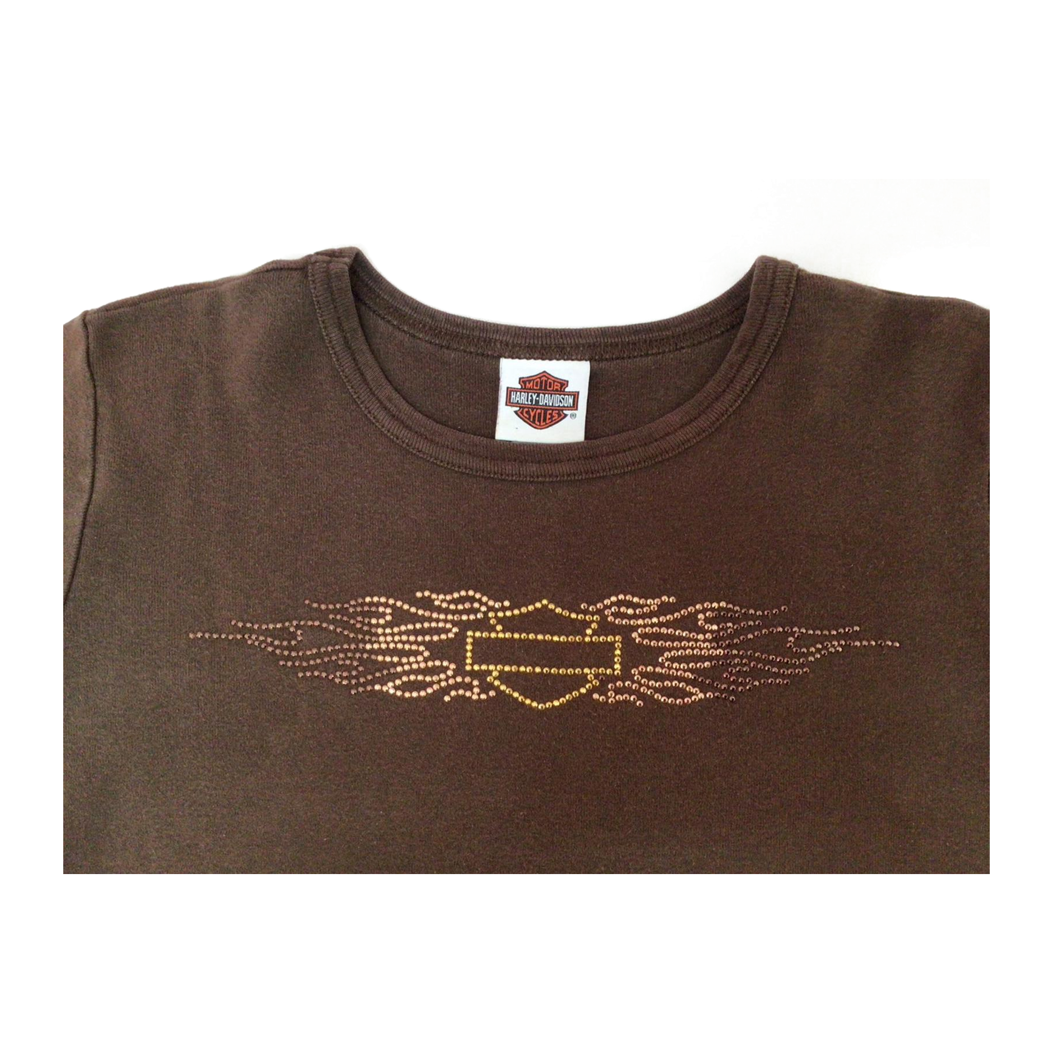 1700 Harley Davidson Logo Short Sleeve T Shirt Brown 2XL