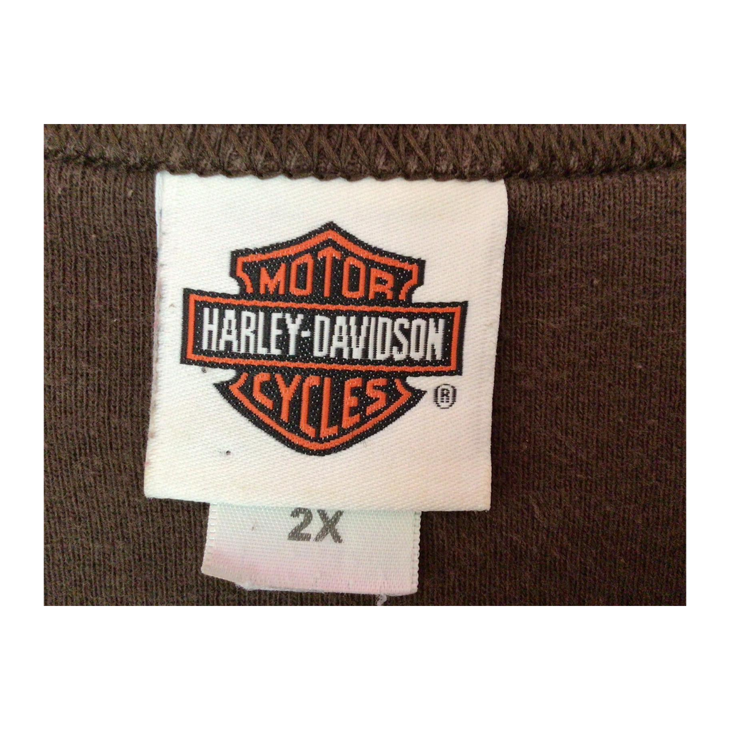 1700 Harley Davidson Logo Short Sleeve T Shirt Brown 2XL
