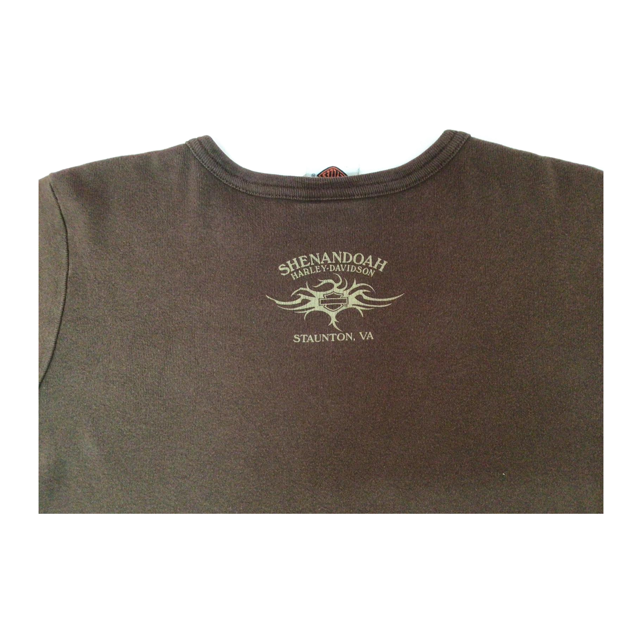 1700 Harley Davidson Logo Short Sleeve T Shirt Brown 2XL