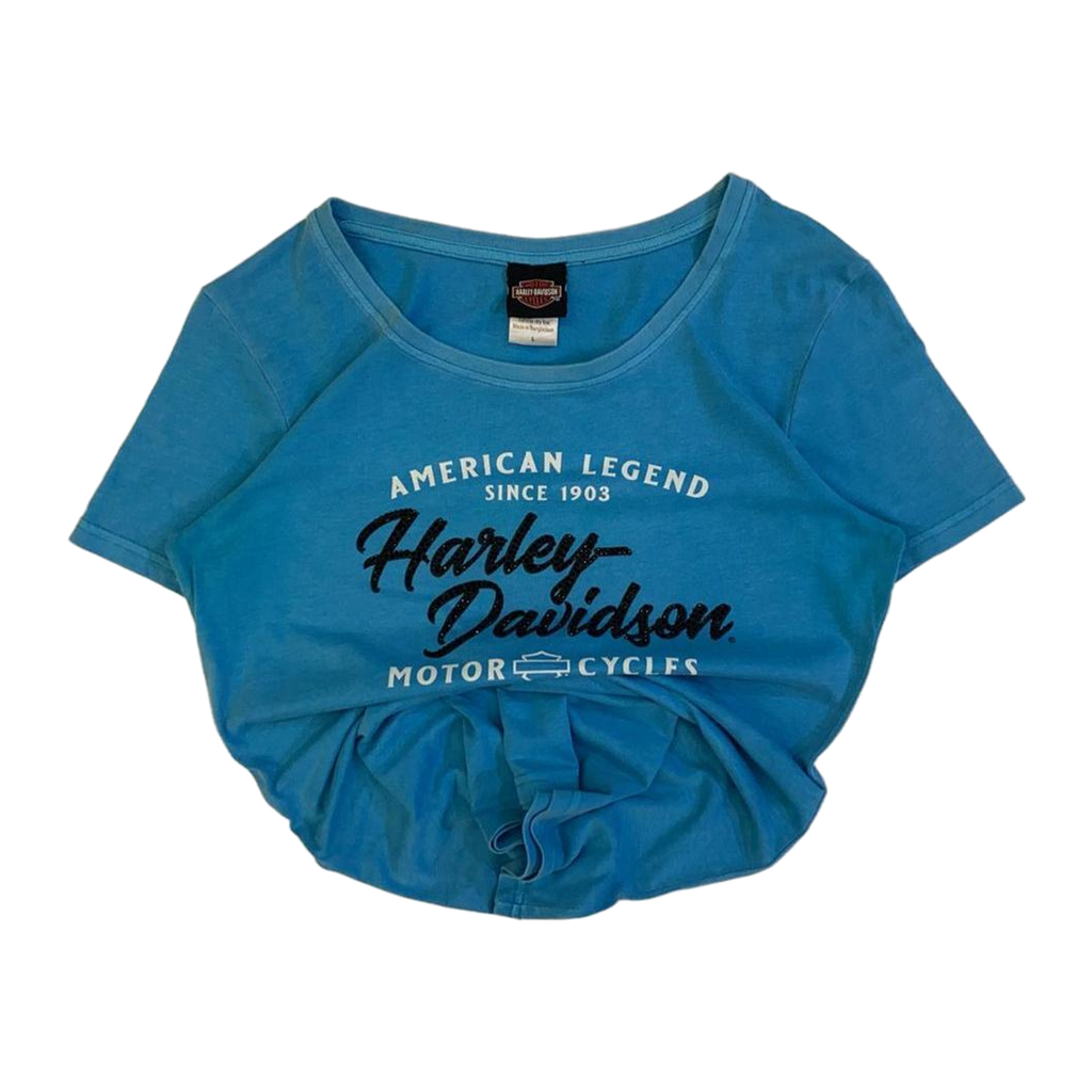 1702 Harley Davidson American Legend Short Sleeve Women's T Shirt Blue L