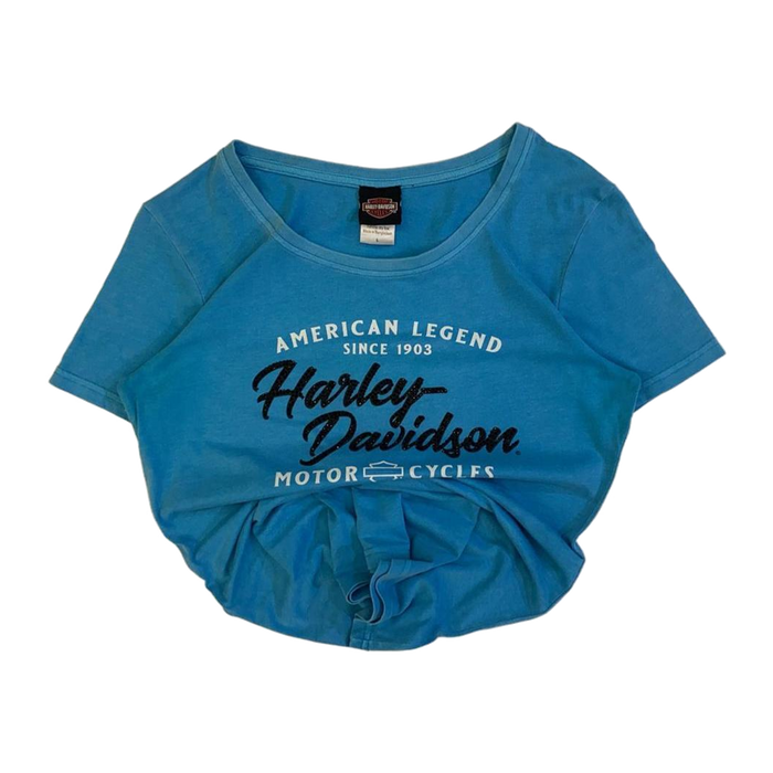Harley Davidson American Legend Short Sleeve Women's T Shirt Blue L