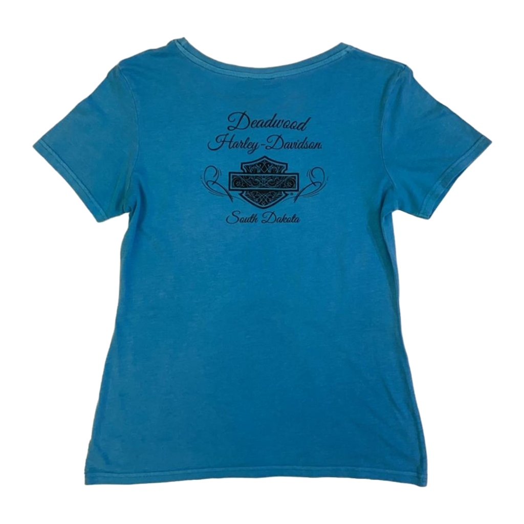 1702 Harley Davidson American Legend Short Sleeve Women's T Shirt Blue L