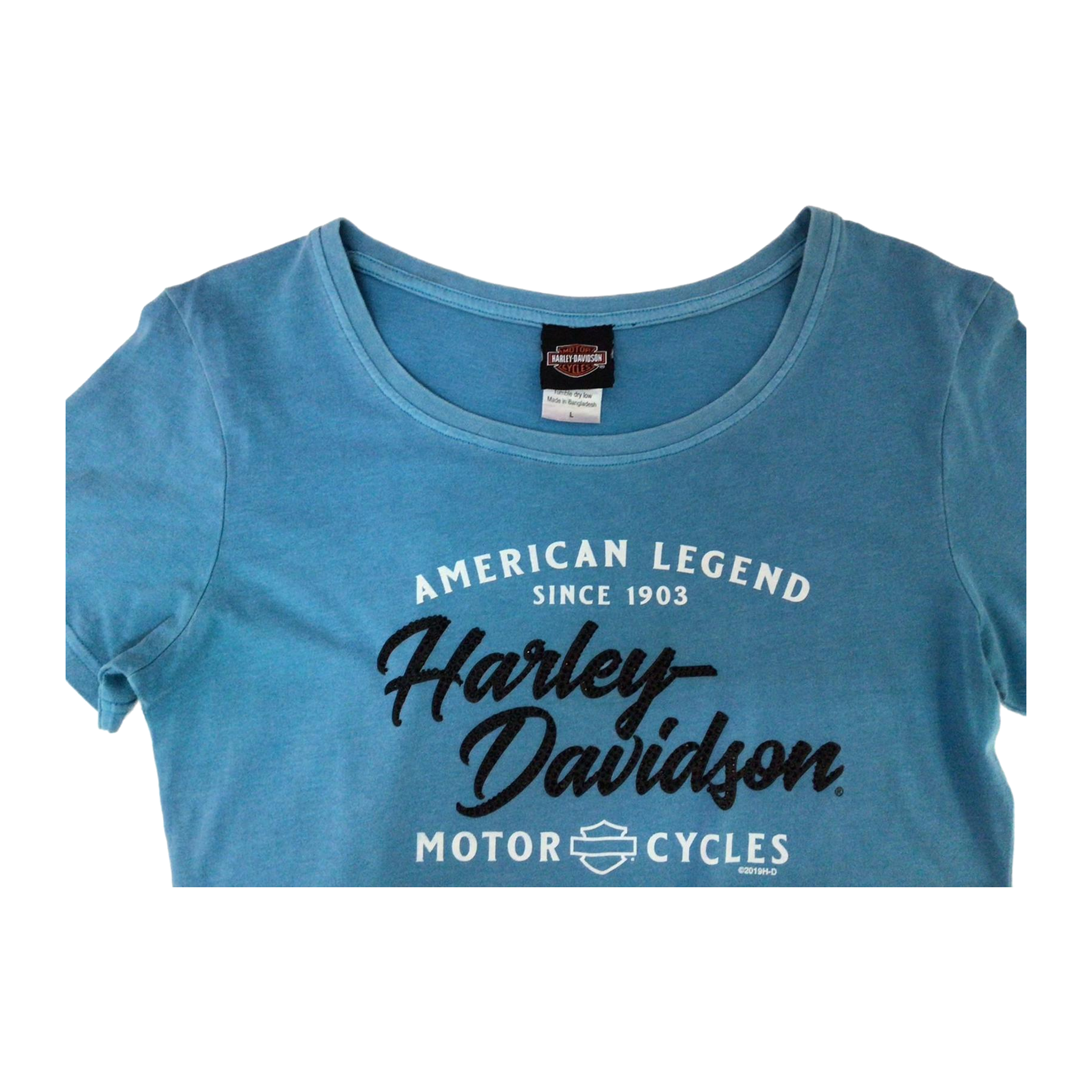 1702 Harley Davidson American Legend Short Sleeve Women's T Shirt Blue L