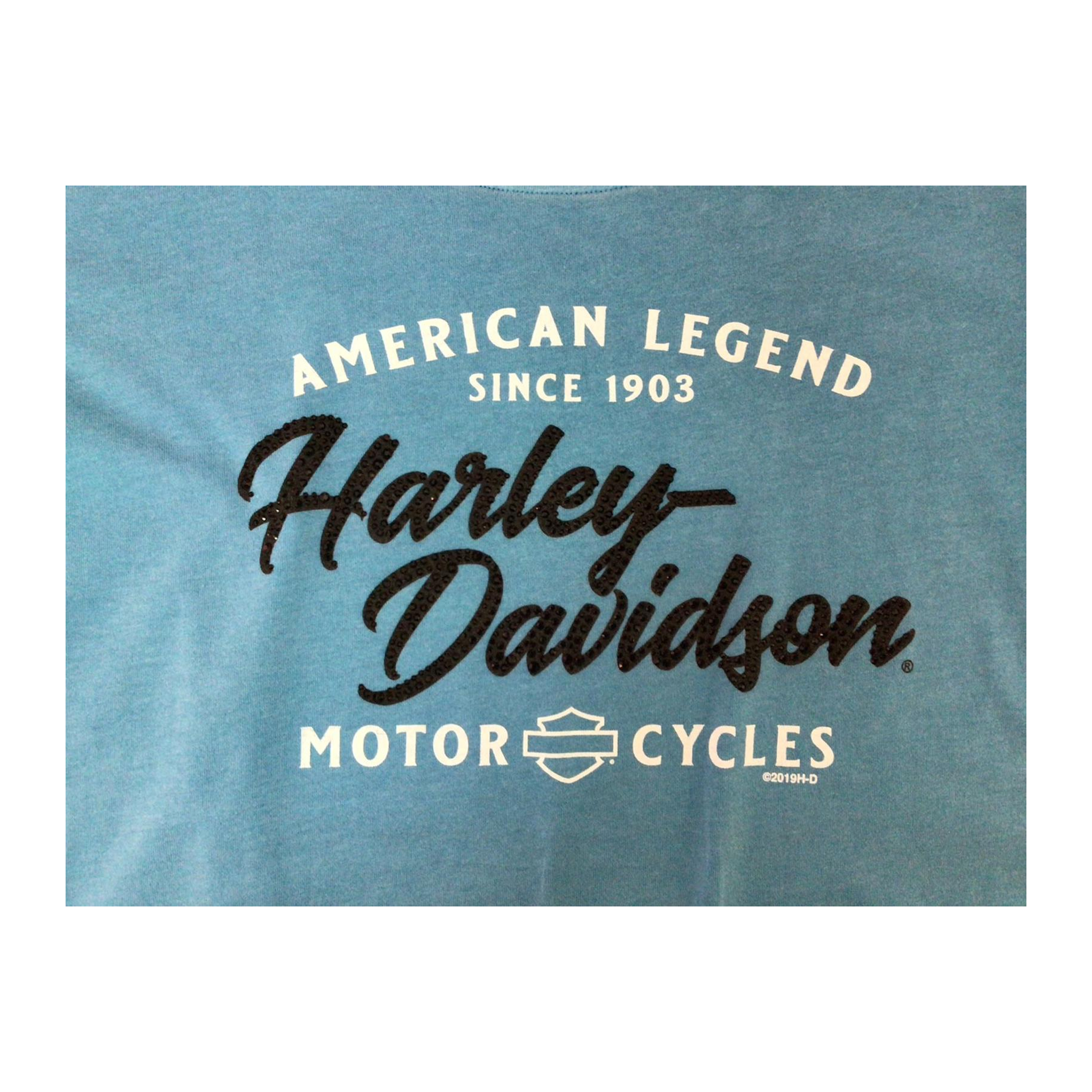 1702 Harley Davidson American Legend Short Sleeve Women's T Shirt Blue L