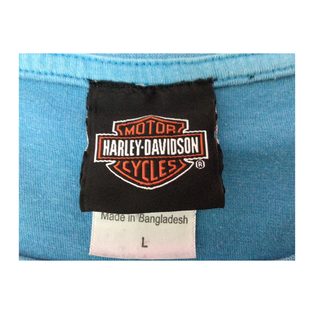 1702 Harley Davidson American Legend Short Sleeve Women's T Shirt Blue L