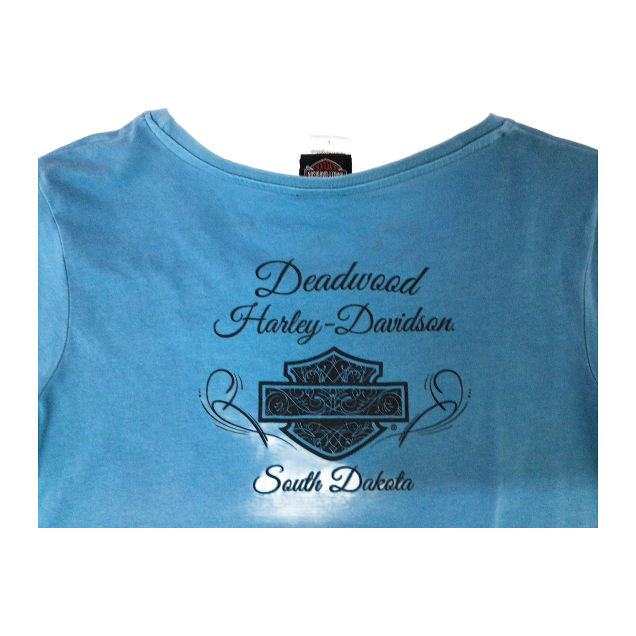 1702 Harley Davidson American Legend Short Sleeve Women's T Shirt Blue L