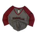 1704 Harley Davidson Women's Quarter Sleeve Baseball T Shirt Grey M