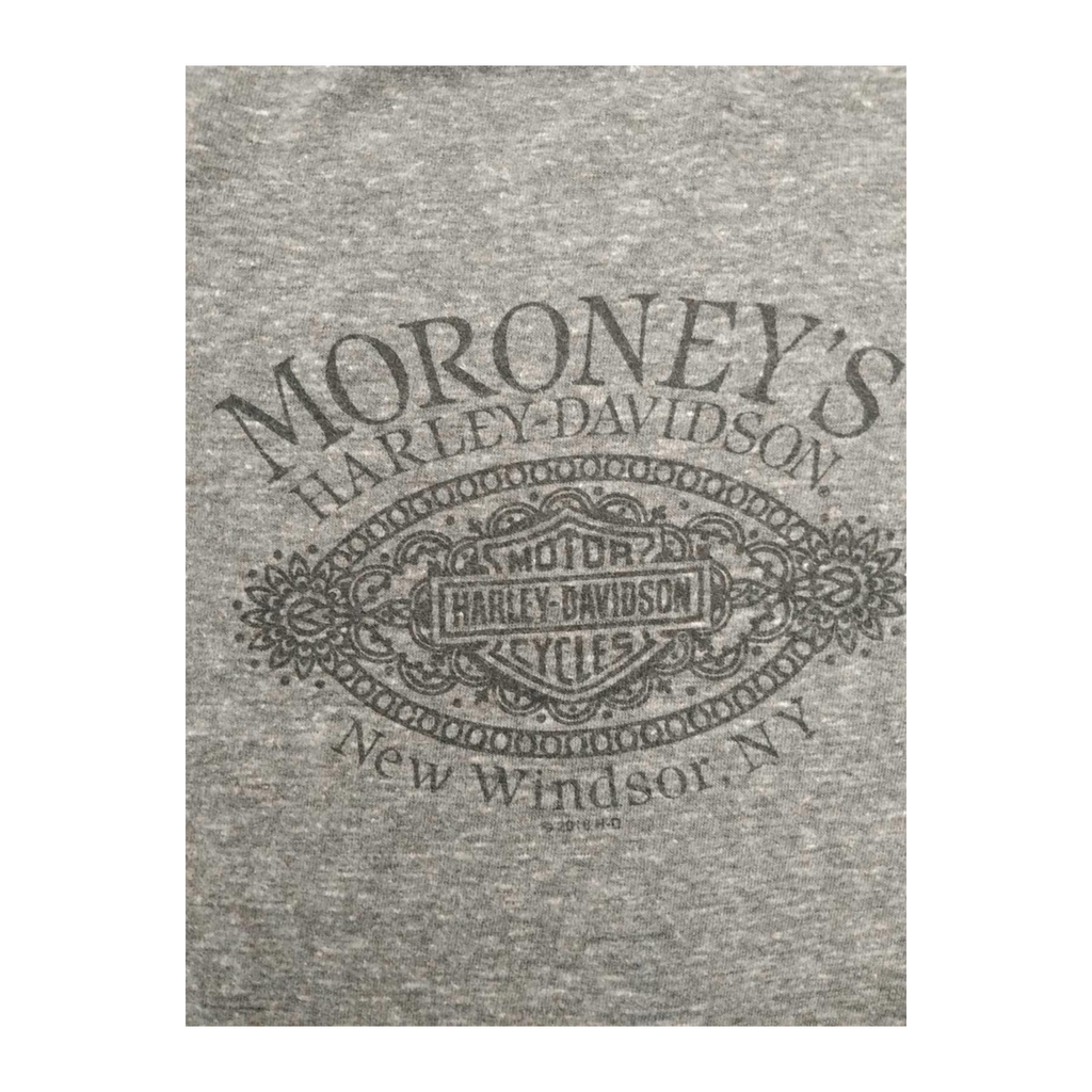 1704 Harley Davidson Women's Quarter Sleeve Baseball T Shirt Grey M