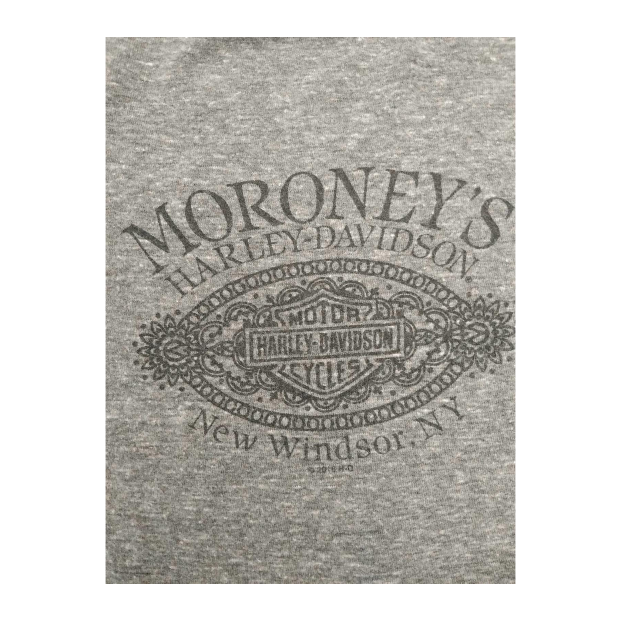 1704 Harley Davidson Women's Quarter Sleeve Baseball T Shirt Grey M