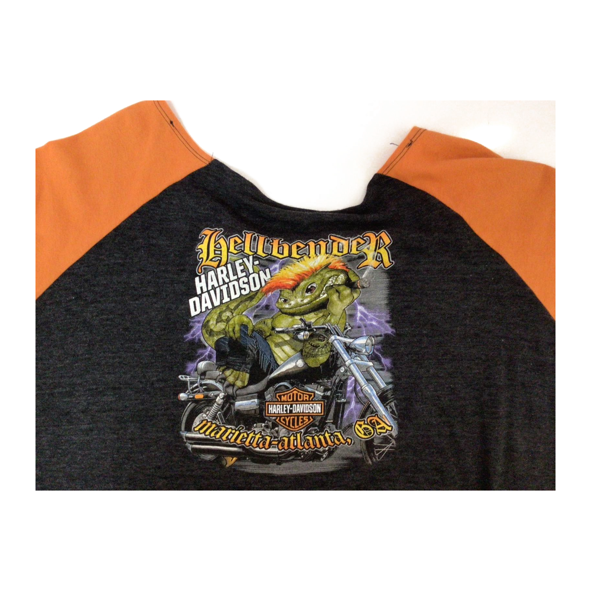 1705 Harley Davidson Hellbender Men's Short Sleeve Baseball T Shirt Black 3XL