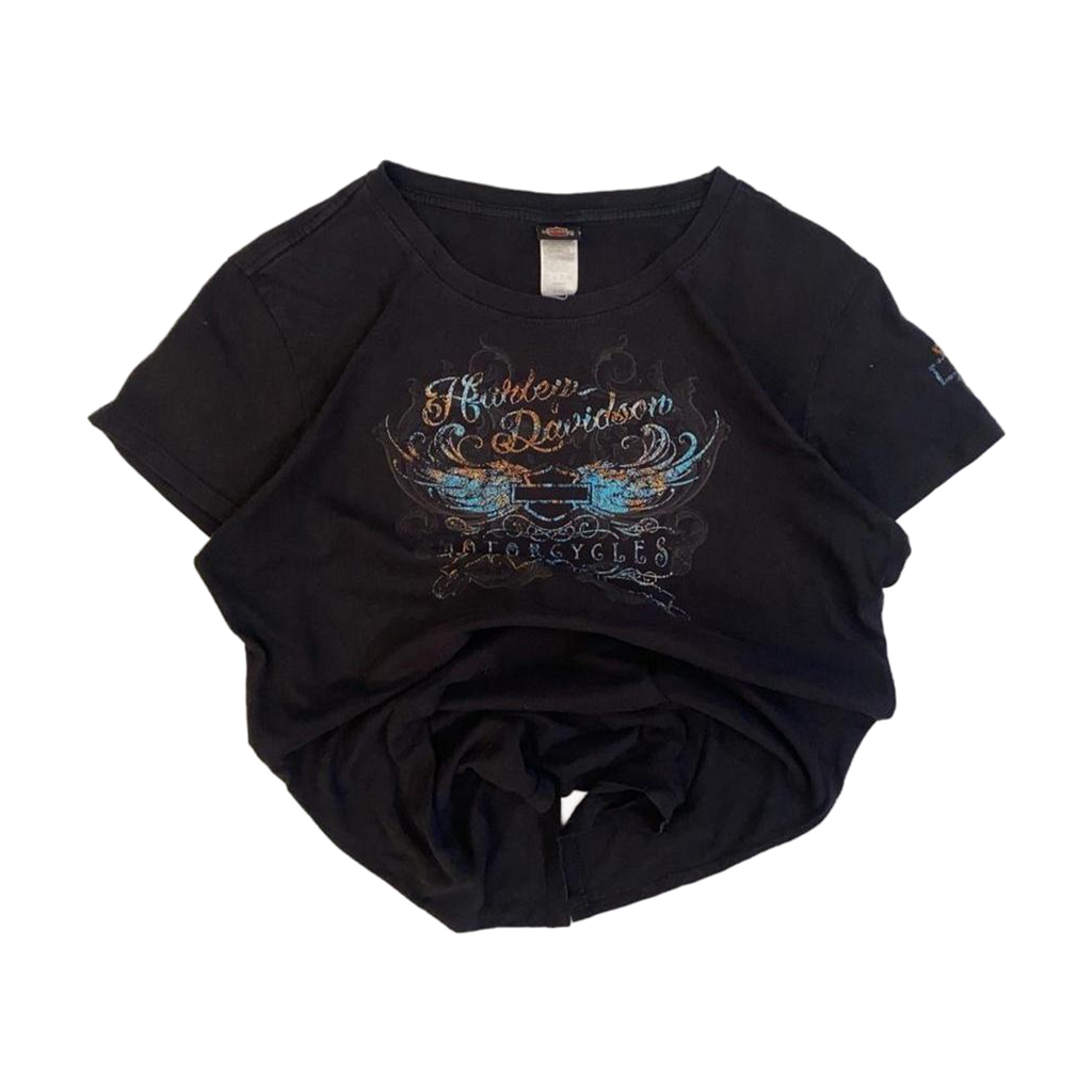 1706 Harley Davidson Women's Filigree Shenandoah Graphic Short Sleeve T Shirt Black XL