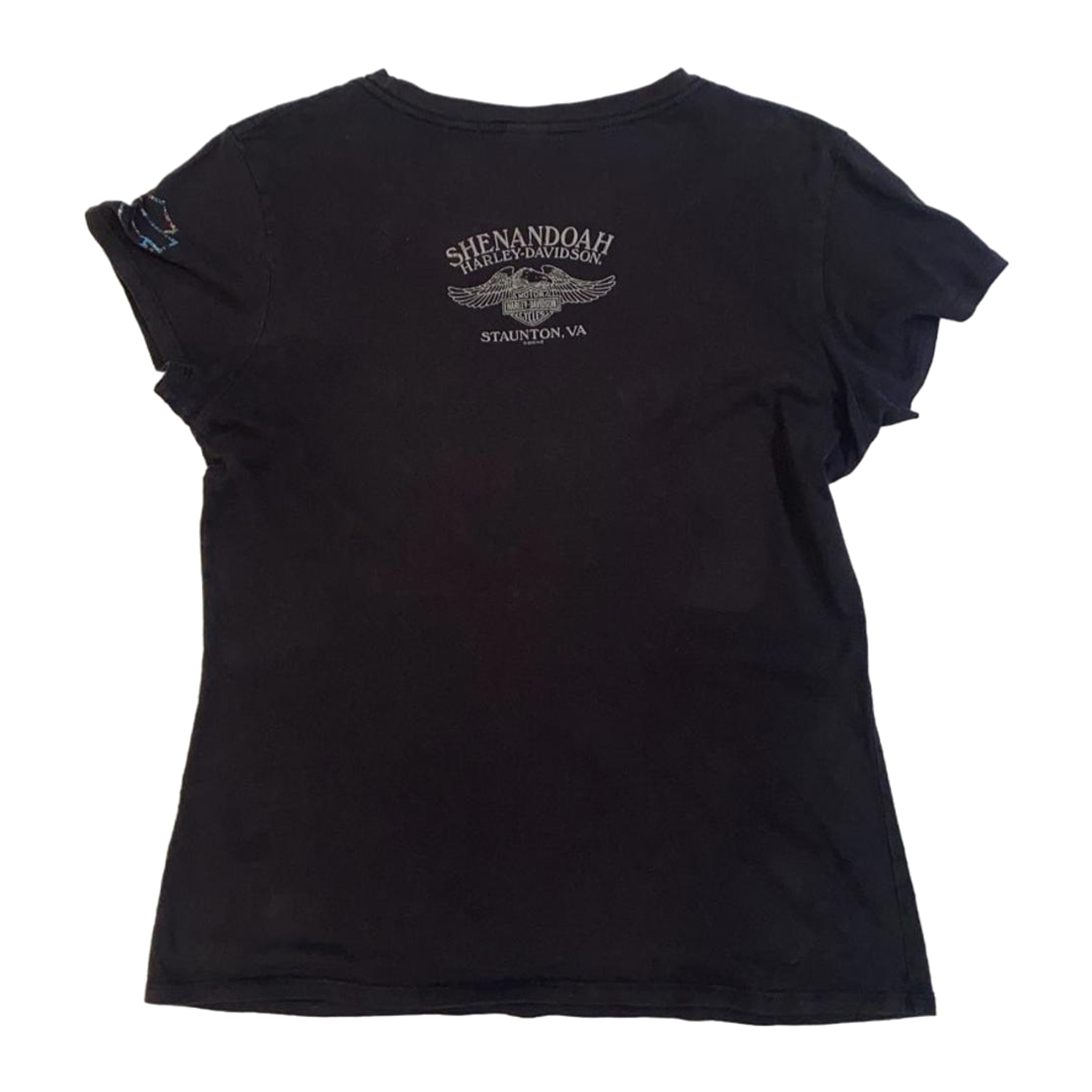 1706 Harley Davidson Women's Filigree Shenandoah Graphic Short Sleeve T Shirt Black XL