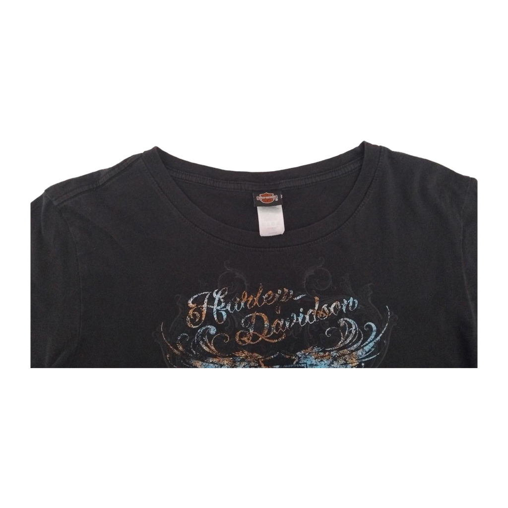 1706 Harley Davidson Women's Filigree Shenandoah Graphic Short Sleeve T Shirt Black XL
