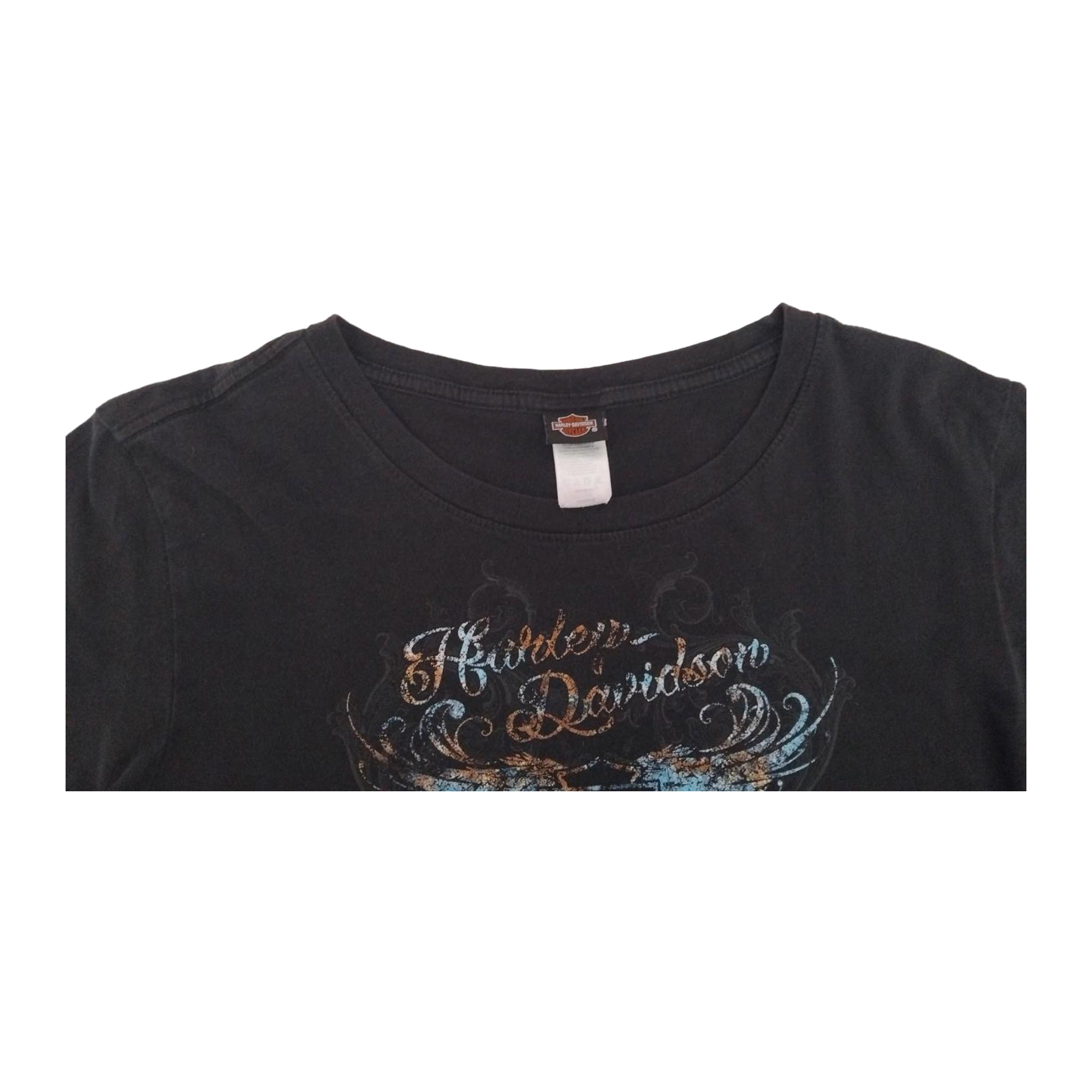 1706 Harley Davidson Women's Filigree Shenandoah Graphic Short Sleeve T Shirt Black XL