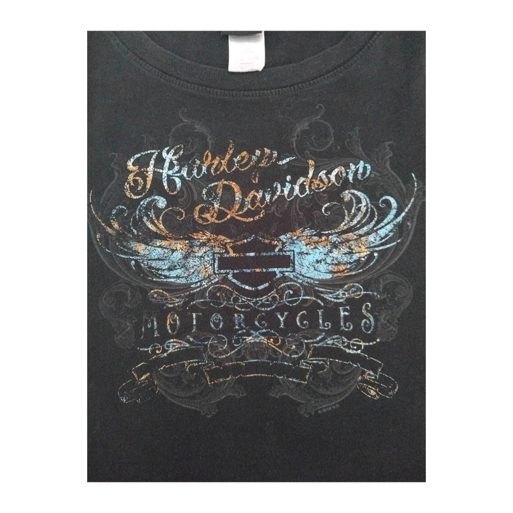 1706 Harley Davidson Women's Filigree Shenandoah Graphic Short Sleeve T Shirt Black XL