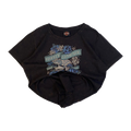 1707 Harley Davidson Floral Skull Ride Free Short Sleeve T Shirt Black XL