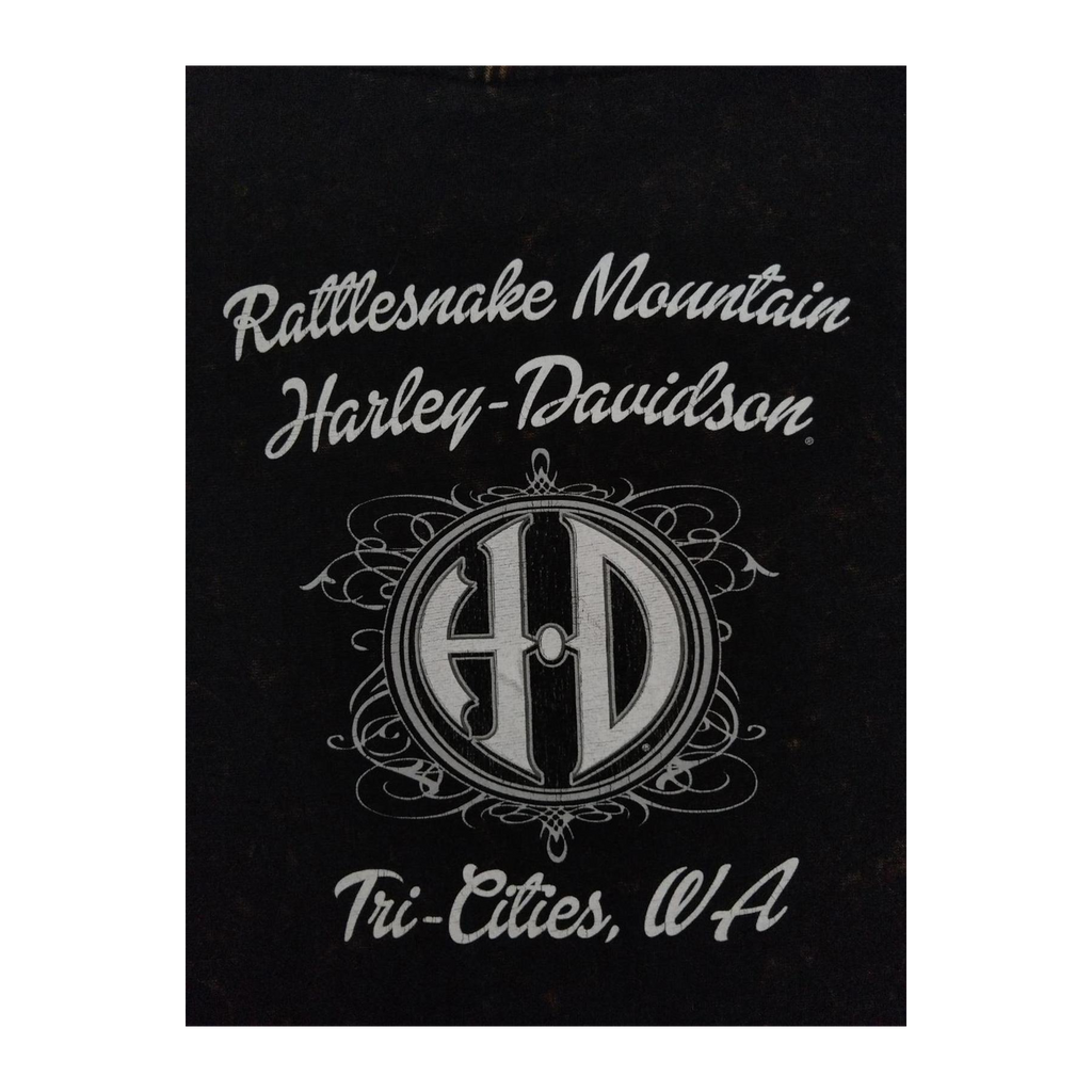 1707 Harley Davidson Floral Skull Ride Free Short Sleeve T Shirt Black XL