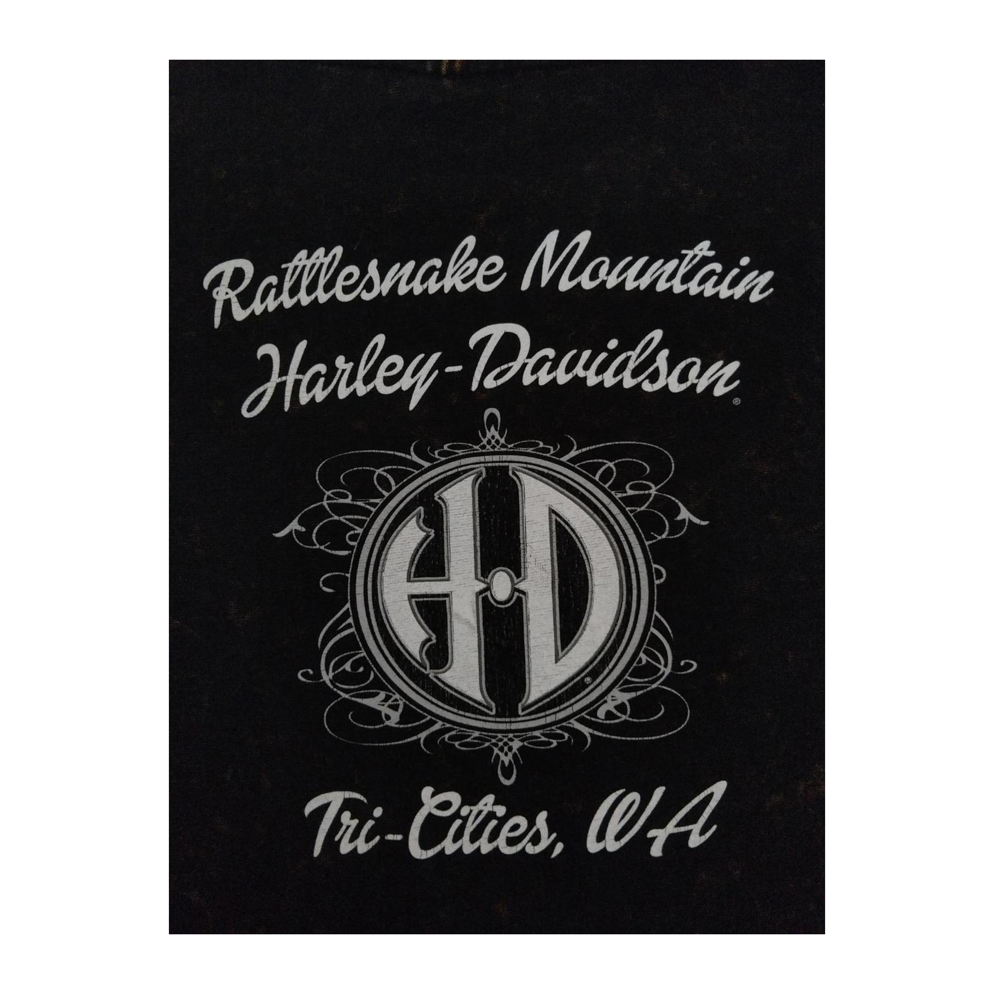 1707 Harley Davidson Floral Skull Ride Free Short Sleeve T Shirt Black XL