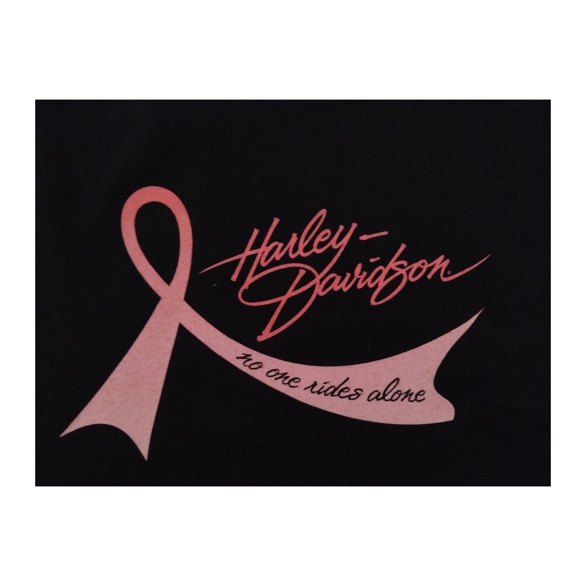1708 Harley Davidson Women's Pink Ribbon Short Sleeve T Shirt Black M