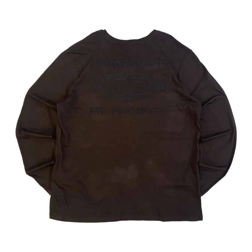 1710 Harley Davidson Men's Long Sleeve T Shirt Brown XL