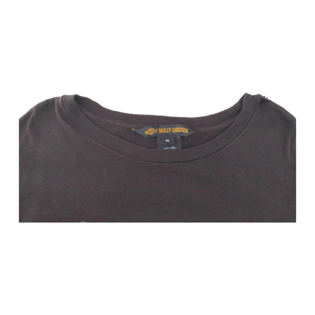 1710 Harley Davidson Men's Long Sleeve T Shirt Brown XL