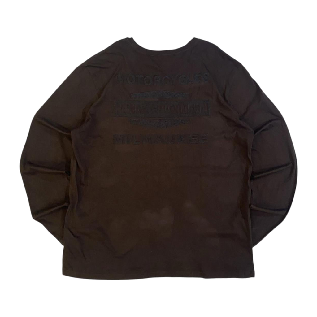 1710 Harley Davidson Men's Long Sleeve T Shirt Brown XL