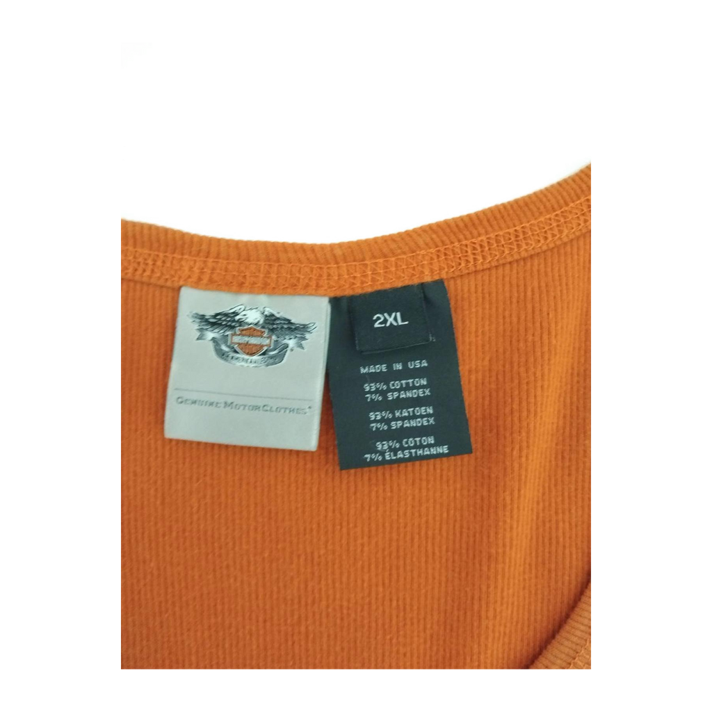 1712 Harley Davidson Women's Ribbed Logo Graphic Tank Top Orange XL