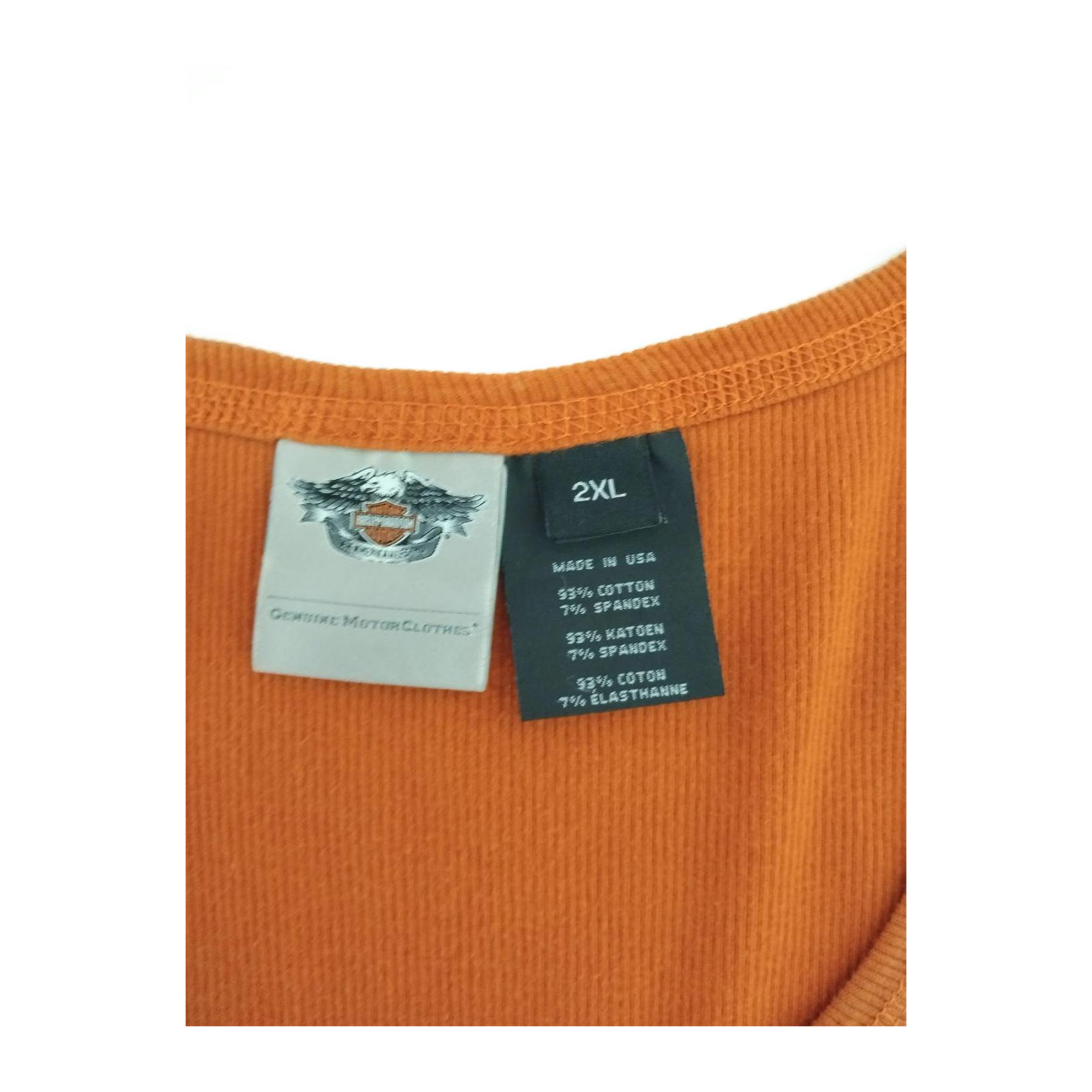 1712 Harley Davidson Women's Ribbed Logo Graphic Tank Top Orange XL