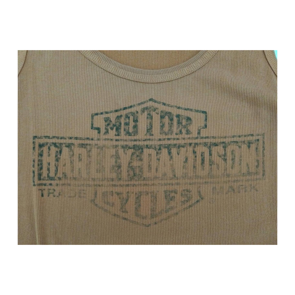 1712 Harley Davidson Women's Ribbed Logo Graphic Tank Top Orange XL