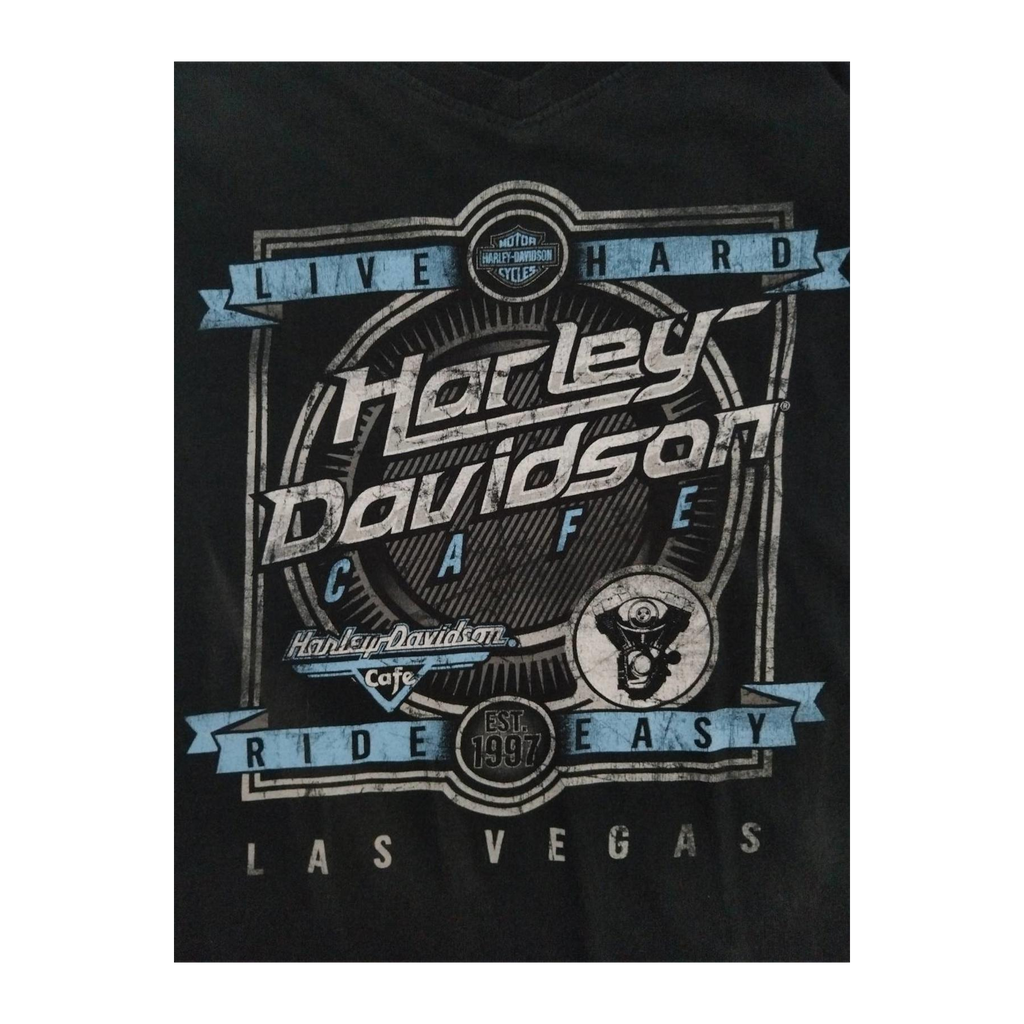 1716 Harley Davidson Women's Las Vegas Cafe Short Sleeve T Shirt Black M
