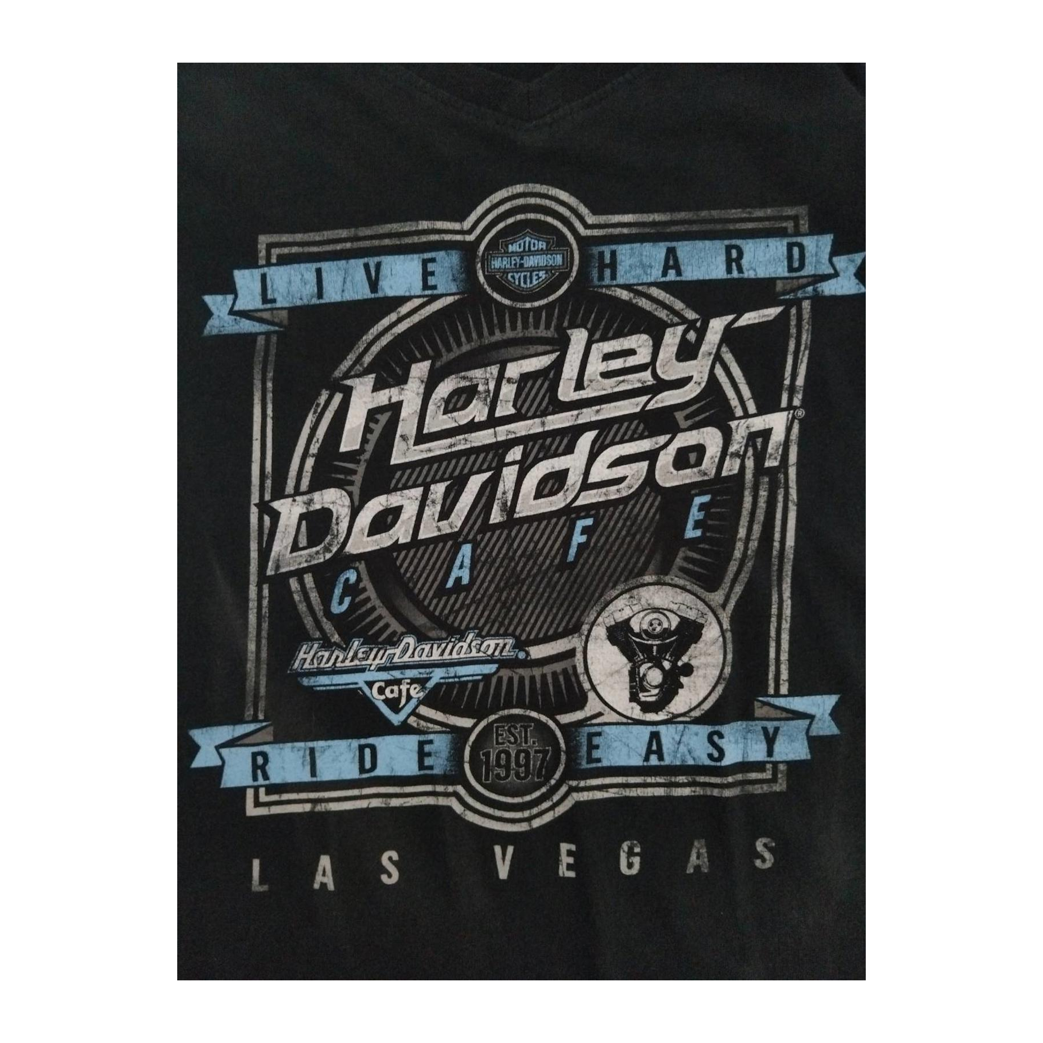 1716 Harley Davidson Women's Las Vegas Cafe Short Sleeve T Shirt Black M