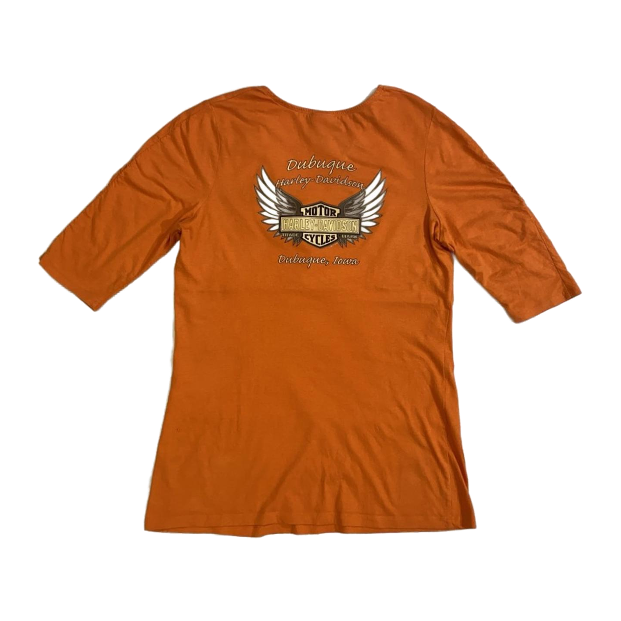 1717 Harley Davidson Women's Deep V Neck Blouse Orange XL