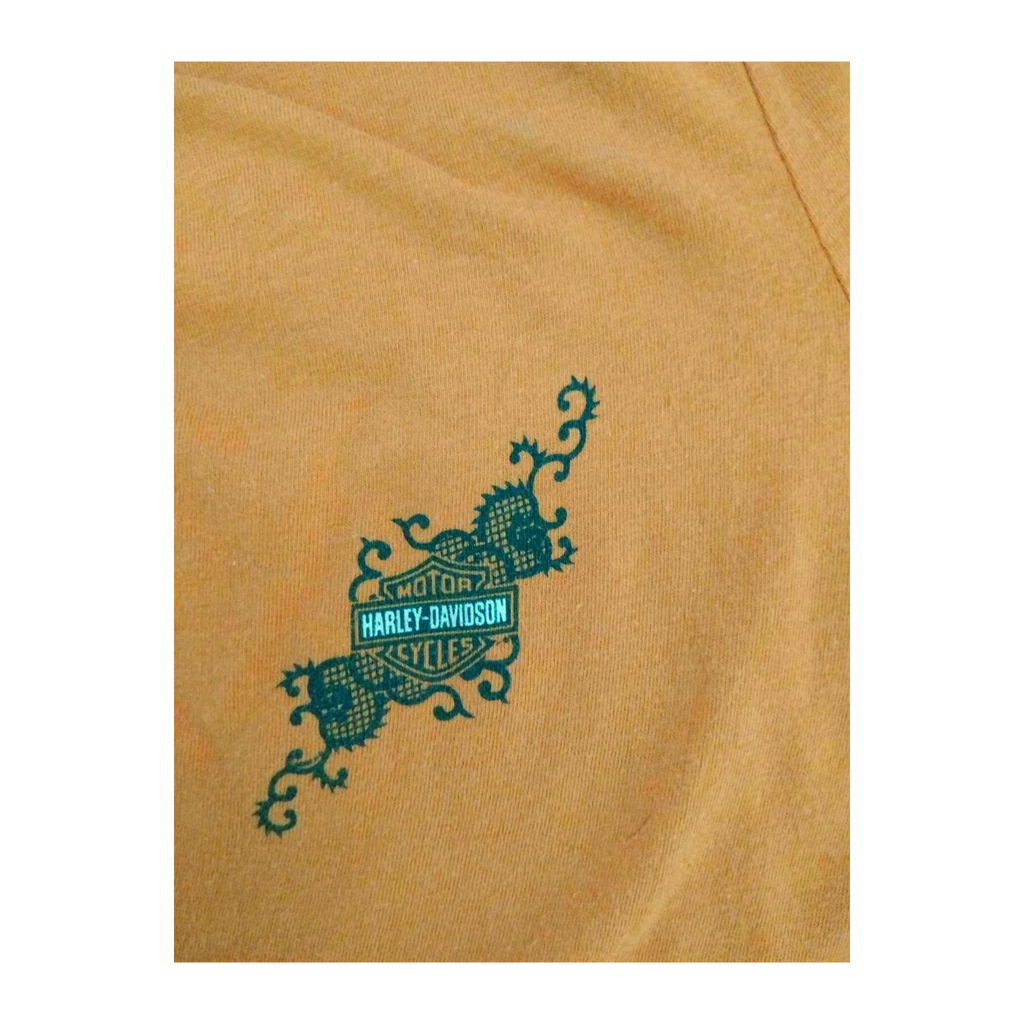 1717 Harley Davidson Women's Deep V Neck Blouse Orange XL