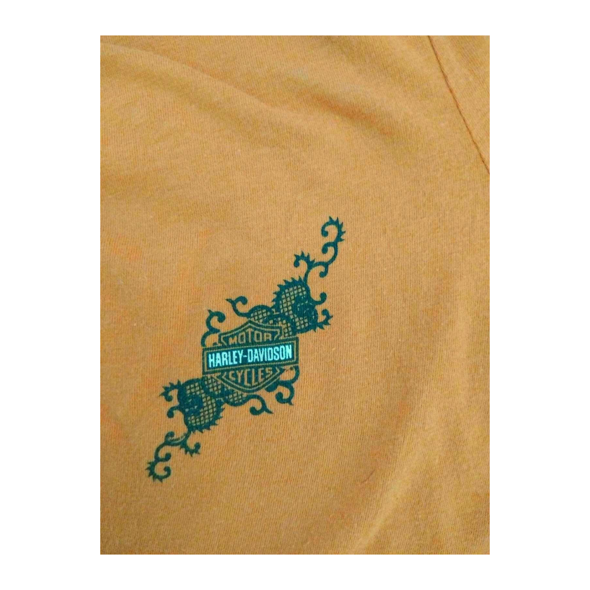 1717 Harley Davidson Women's Deep V Neck Blouse Orange XL