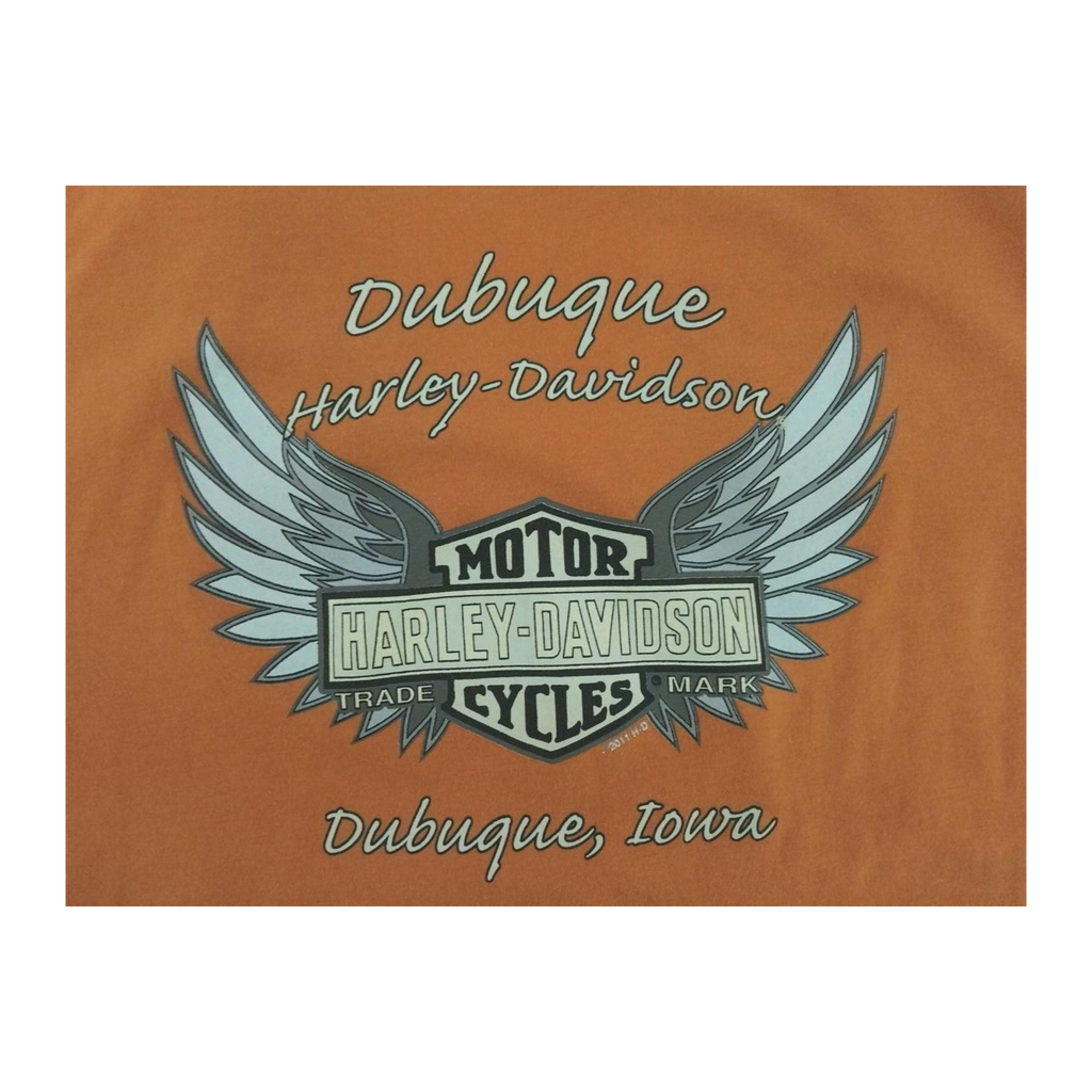 1717 Harley Davidson Women's Deep V Neck Blouse Orange XL