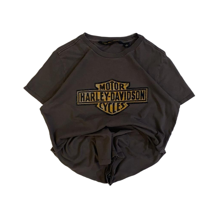 Harley Davidson Women's Logo Graphic Short Sleeve T Shirt Grey M